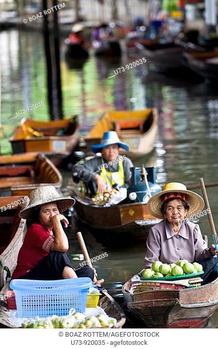 Scenes at the floating market south of Bangkok, Thailand