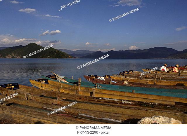 the Lugu Lake in Lijiang, Yunnan Province, China