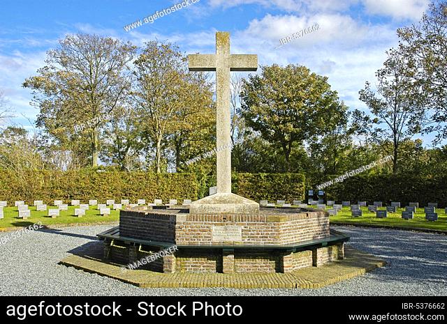 Cross, military cemetery, Westkapelle, Walcheren peninsula, Zealand, Netherlands, crucifix, Zeeland