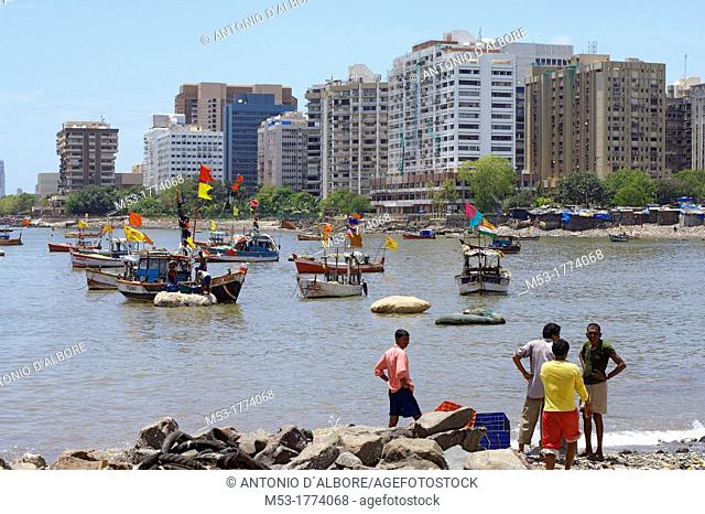 fishing boats in back bay  mumbai south  mumbay city  maharashtra  india  asia