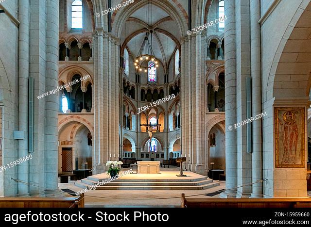 Limburg, Hessen / Germany - 1 August 2020: interior view of the historic Limburg cathedral
