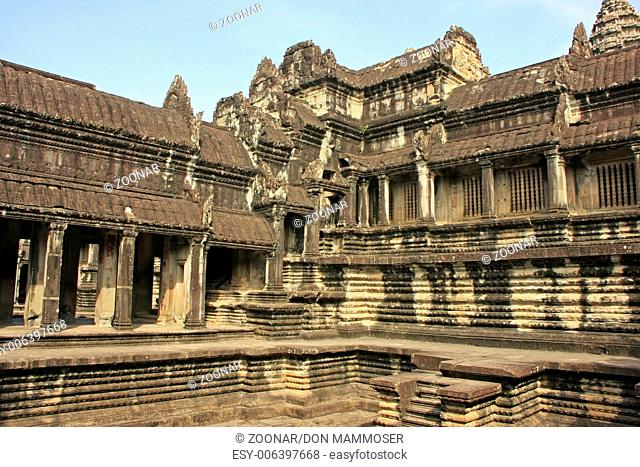 Interior of Angkor Wat temple, Siem Reap, Cambodia