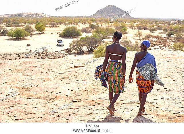 Mucubal tribe women, rear view, Tchitundo Hulo, Virei, Angola