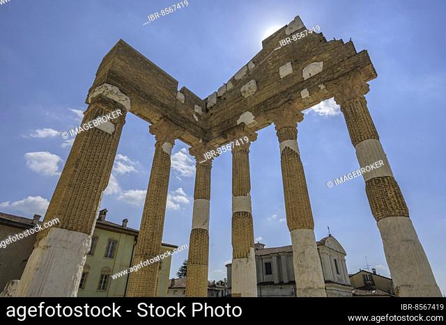 Capitoline Temple 73v. Chr. erected by Vespasian, Brescia, Province of Brescia, Italy, Europe