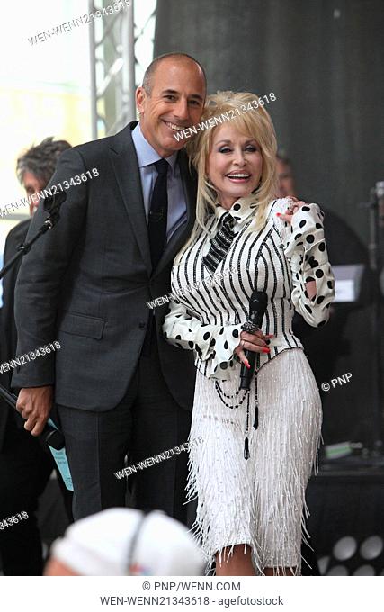 Dolly Parton performing live as part of NBC's Toyota Concert Series at Rockefeller Plaza Featuring: Matt Lauer, Dolly Parton Where: New York City, New York