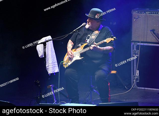 An American singer, composer, and guitarist Theodore Joseph ""Ted"" Horowitz, playing under the stage name of Popa Chubby performed at the 26th Blues Alive