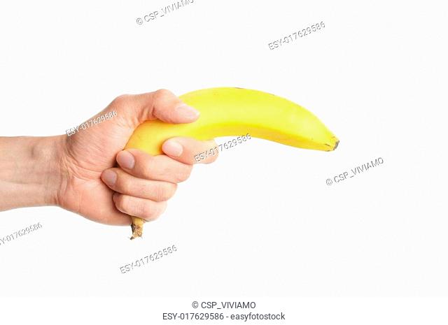 hand hold a banana