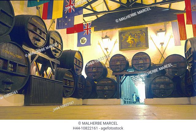 Chile, South America, Santiago, barrel, wine, vinology, Concha y Toro vineyards
