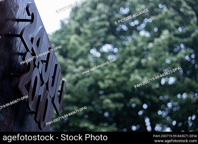 16 July 2020, North Rhine-Westphalia, Duisburg: ""July 24, 2010"" is written on the memorial for the victims of the Love Parade disaster. The 24.07