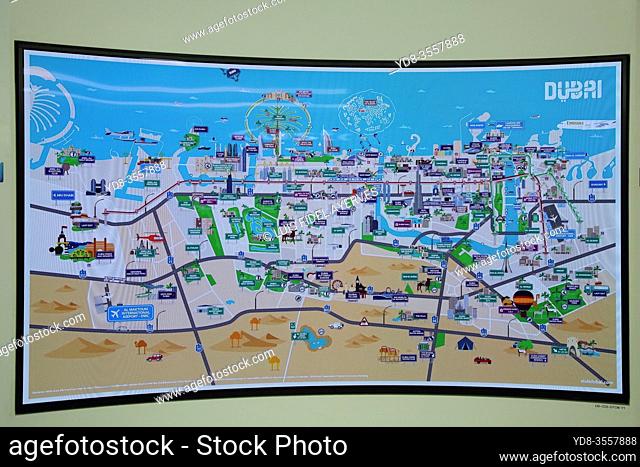 Map of Dubai, United Arab Emirates