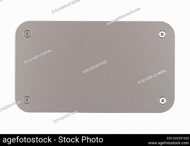 brushed aluminium plaque