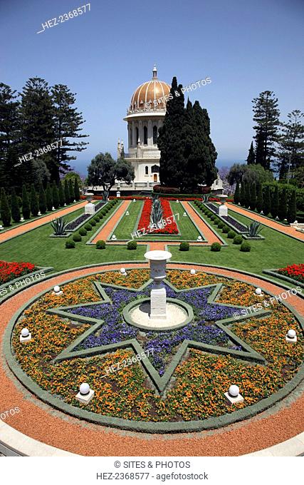 The Hanging Gardens of Haifa, Israel. The Terraces of the Bahá'í Faith, also known as the Hanging Gardens of Haifa, are garden terraces around the Shrine of the...