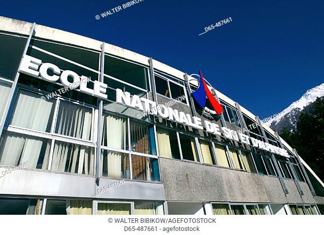 National Ski & Alpinist School Building / Winter. Chamonix. Mont-Blanc. Haute-Savoie. French Alps. France