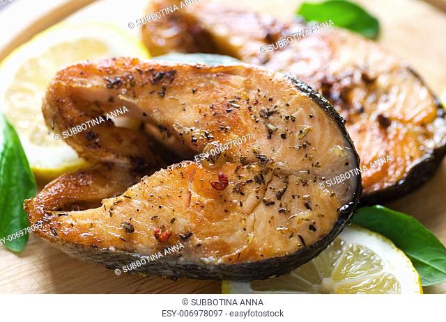 Grilled Salmon Closeup