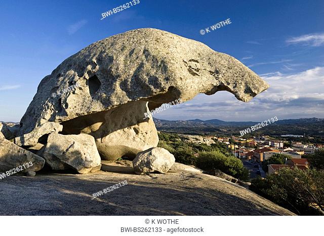 mushroom-shaped rock in Arzachena, Italy, Sardegna