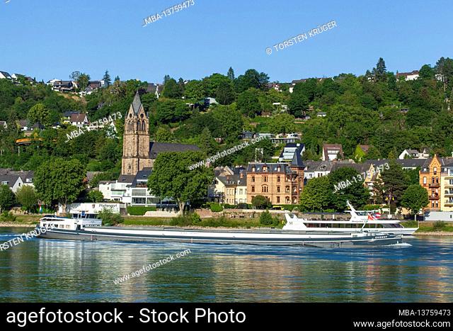 Parish Church of St. Peter and Paul and residential buildings in the Pfaffendorf district, Koblenz, Rhineland-Palatinate, Germany, Europe