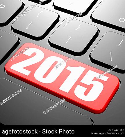 Keyboard on year 2015 image with hi-res rendered artwork that could be used for any graphic design