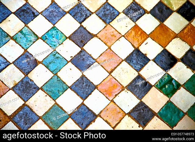 abstract morocco in africa tile the colorated pavement  background texture