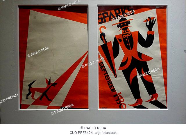 Exhibition of works by Fortunato Depero, painter, sculptor, industrial designer of the Corrente del Futurismo italiano, MUST museum, Vimercate, Lombardy, Italy