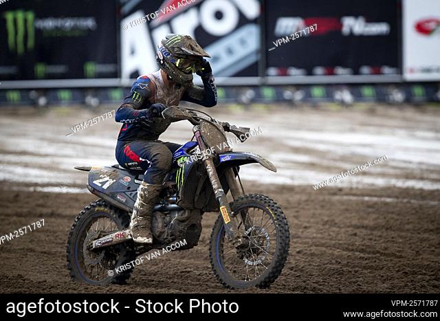 French Gautier Paulin pictured in action during the motocross MXGP Grand Prix, the 15th (out of 18) race of the FIM Motocross World Championship