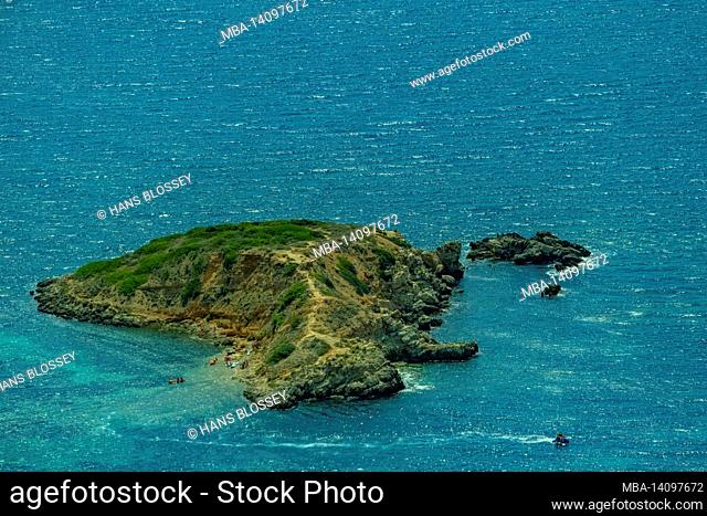 aerial view, illa d'en sales island, portals nous, calvià, mallorca, balearic islands, spain