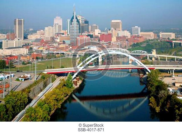 Nashville skyline and Cumberland River