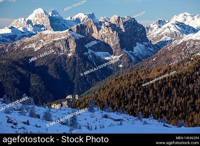 Europe, Italy, Alps, Dolomites, View from Passo Valparola