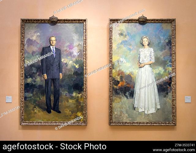 Retratos del rey don Juan Carlos I y la reina doña Sofía. Ricardo Macarrón. Museo Nacional Thyssen-Bornemisza. Madrid. España