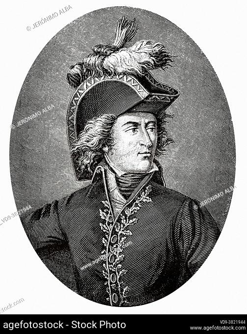 Portrait of Guillaume Marie-Anne Brune (1764-1815) 1st Count Brune, was a French military commander, Marshal of the Empire