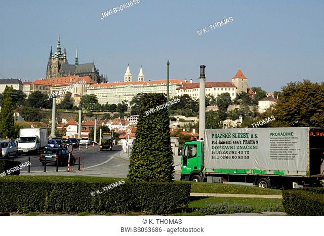 Prague, hill Hradschin with Veits Cathedral, Czech Republic, Prague