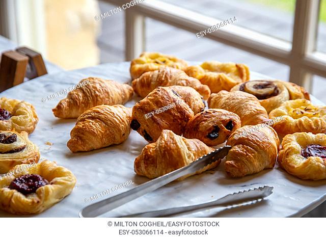 Assortment of french baked breakfast pastries