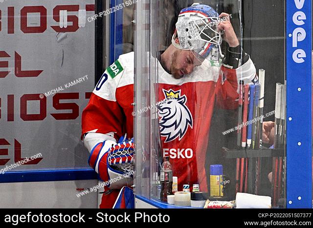 Goalkeeper Karel Vejmelka (CZE) during the 2022 IIHF Ice Hockey World Championship, Group B match Czech Republic vs Sweden, on May 15, 2022, in Tampere, Finland
