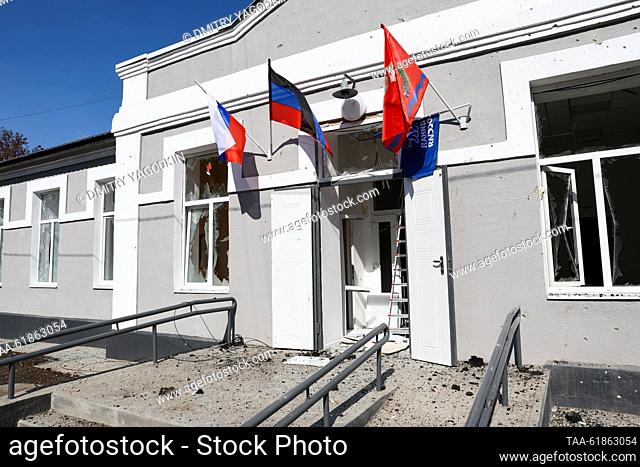 RUSSIA, DONETSK PEOPLE'S REPUBLIC - SEPTEMBER 6, 2023: A view of a local history museum damaged in a shelling attack by the Ukrainian Armed Forces