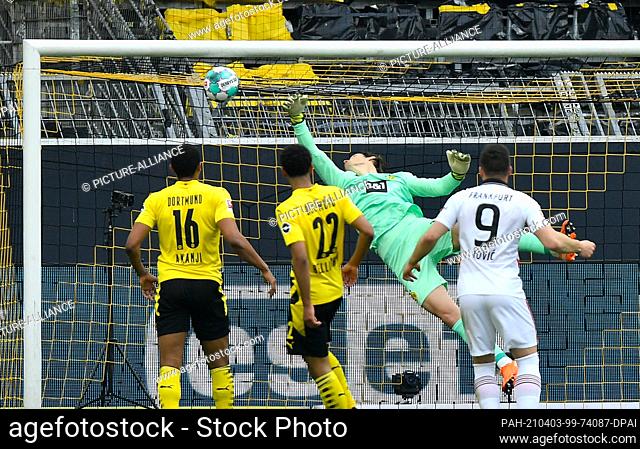 03 April 2021, North Rhine-Westphalia, Dortmund: Football: Bundesliga, Borussia Dortmund - Eintracht Frankfurt, Matchday 27 at Signal Iduna Park