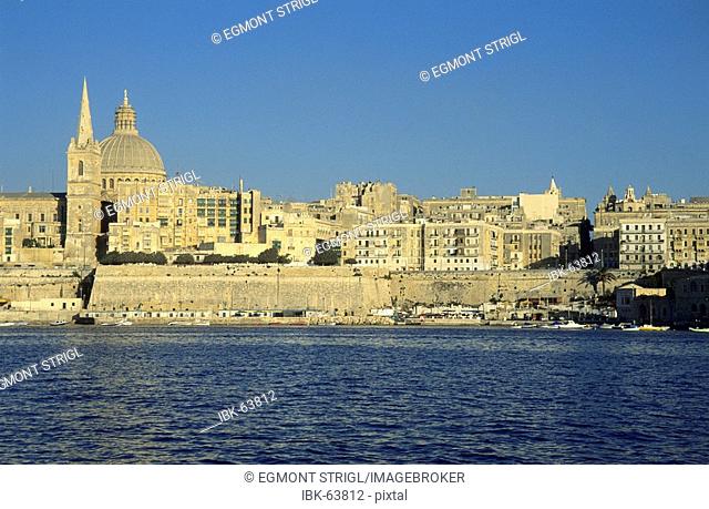 View from Manoel Island over the historic center of Valetta, Malta