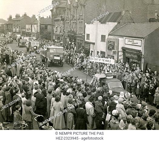 Festival of Britain celebrations, Baker Street, Hucknall, Nottinghamshire, 1951