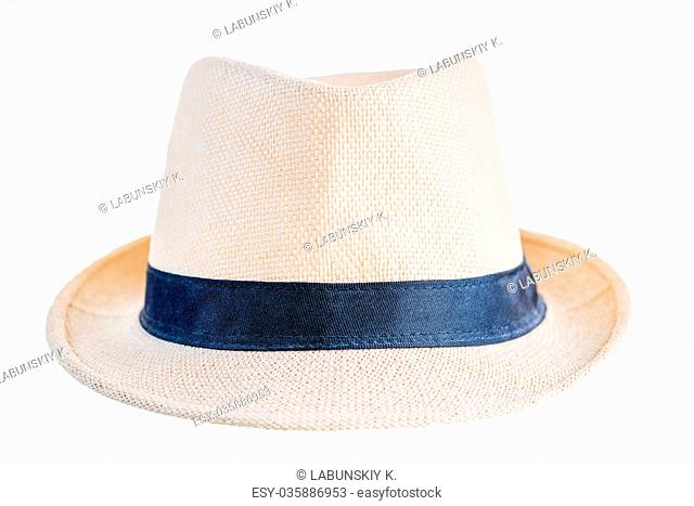 straw hat closeup on a white background isolated