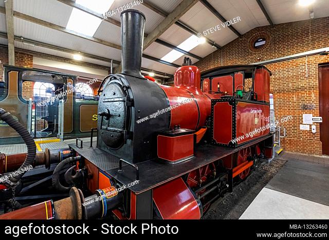 England, East Sussex, The Bluebell Railway, Shefield Park Station, Historic Steam Train in The Station Museum