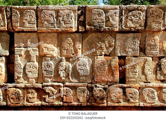 Chichen Itza Tzompantli Wall of Skulls Mayan Mexico
