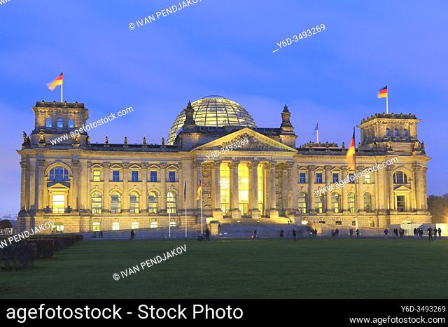 Reichstag in the Evening, Berlin, Germany