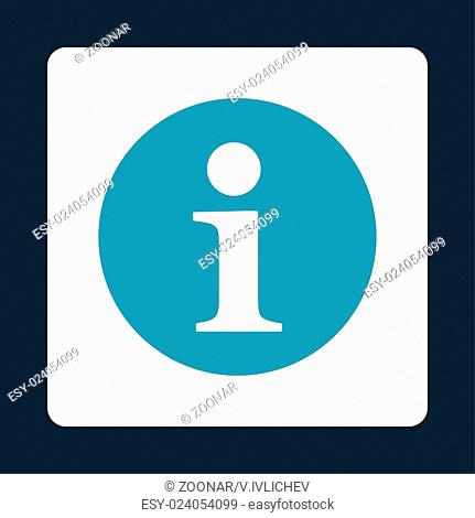 Information flat blue and white colors rounded button