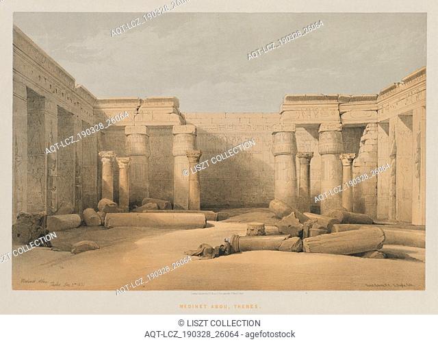 Egypt and Nubia, Volume II: Medinet Abou, Thebes, 1847. Louis Haghe (British, 1806-1885), F.G.Moon, 20 Threadneedle Street, London, after David Roberts (British