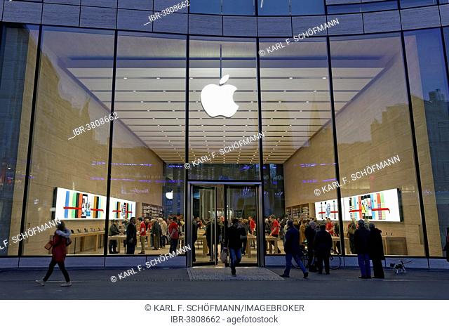 Apple Store in Kö-Bogen, new commercial building and office building on Königsallee, architect Daniel Libeskind, Düsseldorf, North Rhine-Westphalia, Germany