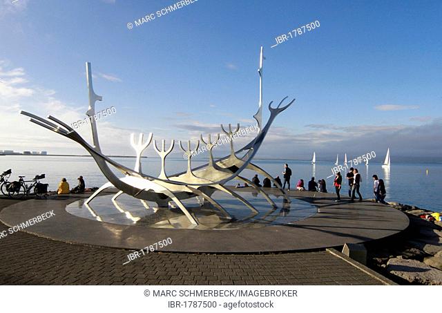 Sun Voyager sculpture, Solfar sculpture, Reykjavik, Iceland, Europe
