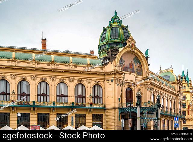 Municipal House is a civic building in Art Nouveau architecture style, Prague, Czech republic