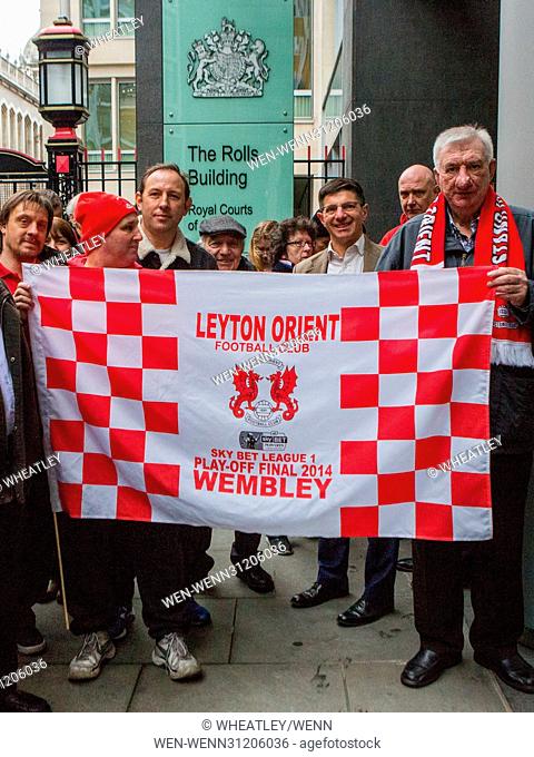 Supporters & members of the Leyton Orient Fans Trust gather in support as their club faces liquidation if it fails to pay its six-figure tax bill