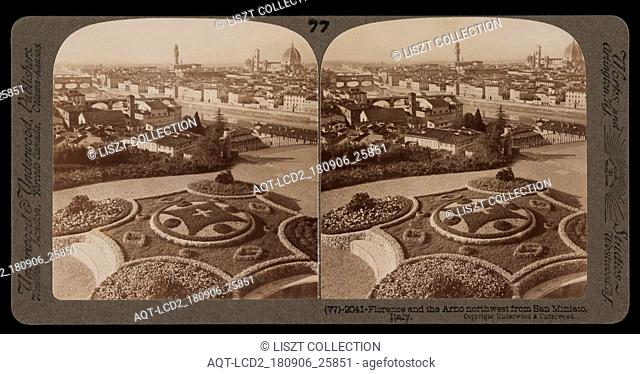 Florence and the Arno northwest from San Miniato, Stereographic views of Italy, Underwood and Underwood, Underwood, Bert, 1862-1943, stereograph: gelatin silver