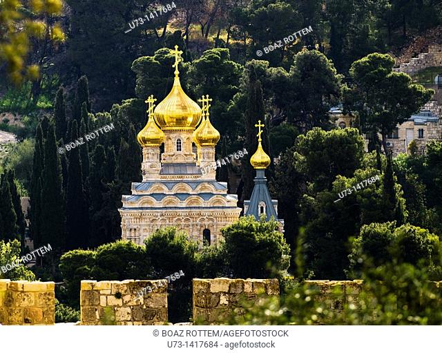 The Russian Orthodox church of Maria Magdalene in Jerusalem