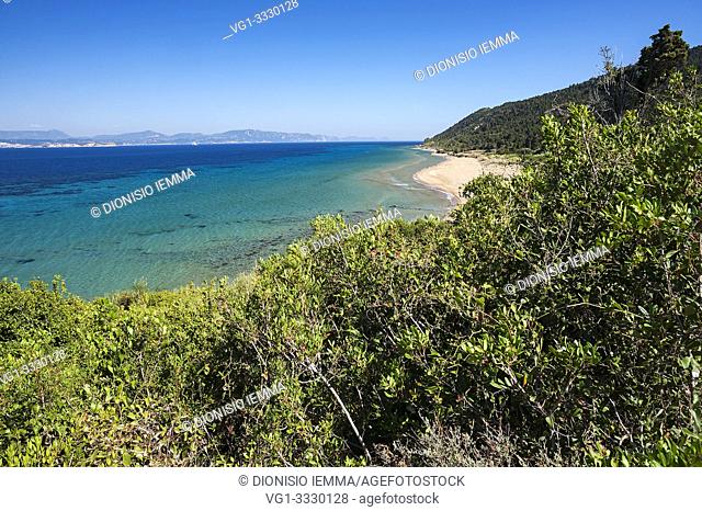 Mathraki, Greece, Ionian Islands, Europe, Corfu district, Portèlo beach on the eastern side of the island