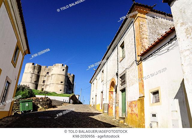 Renaissance castle and Joaquim Antonio Saramago's house, Evoramonte (Estremoz municipality), Alentejo, Portugal